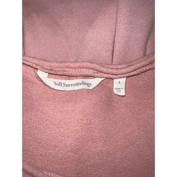 SOFT SURROUNDINGS Top Size L Rose Dawn Raw Edge Trim Relaxed Caprice Tunic 2BQ15 - Picture 8 of 9